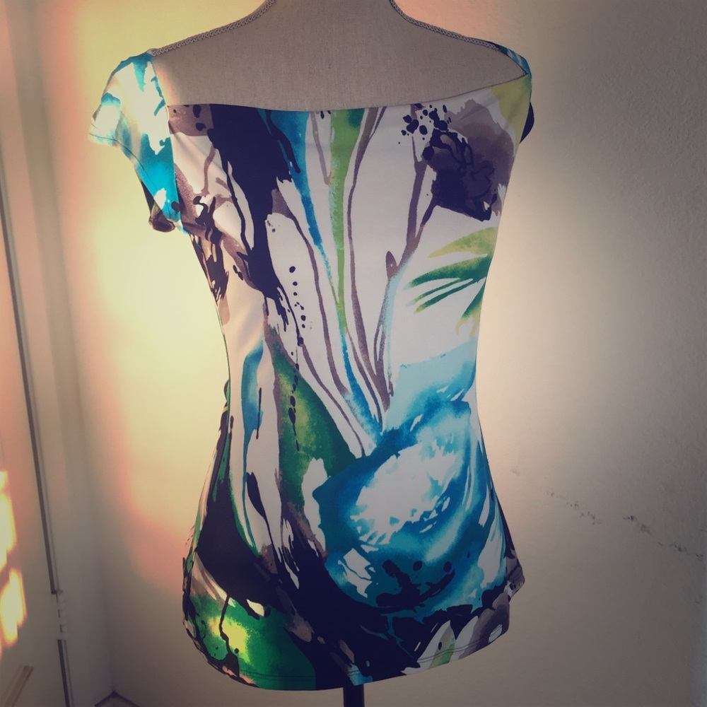 Express off the shoulder multi-color blouse